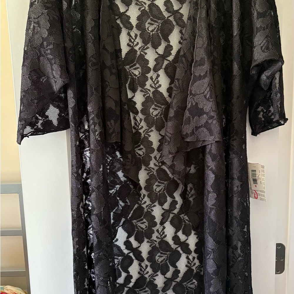 Elegant Black Lace Kimono